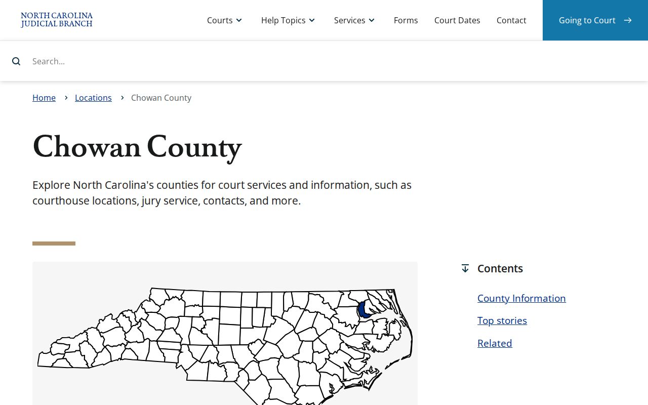 North Carolina Judicial Branch page for Chowan County criminal courts