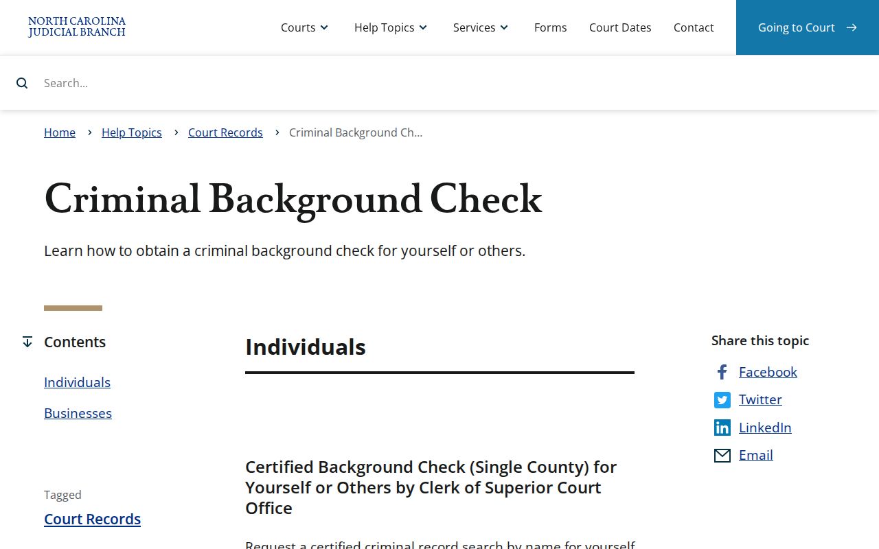 Chowan County criminal record official court check options