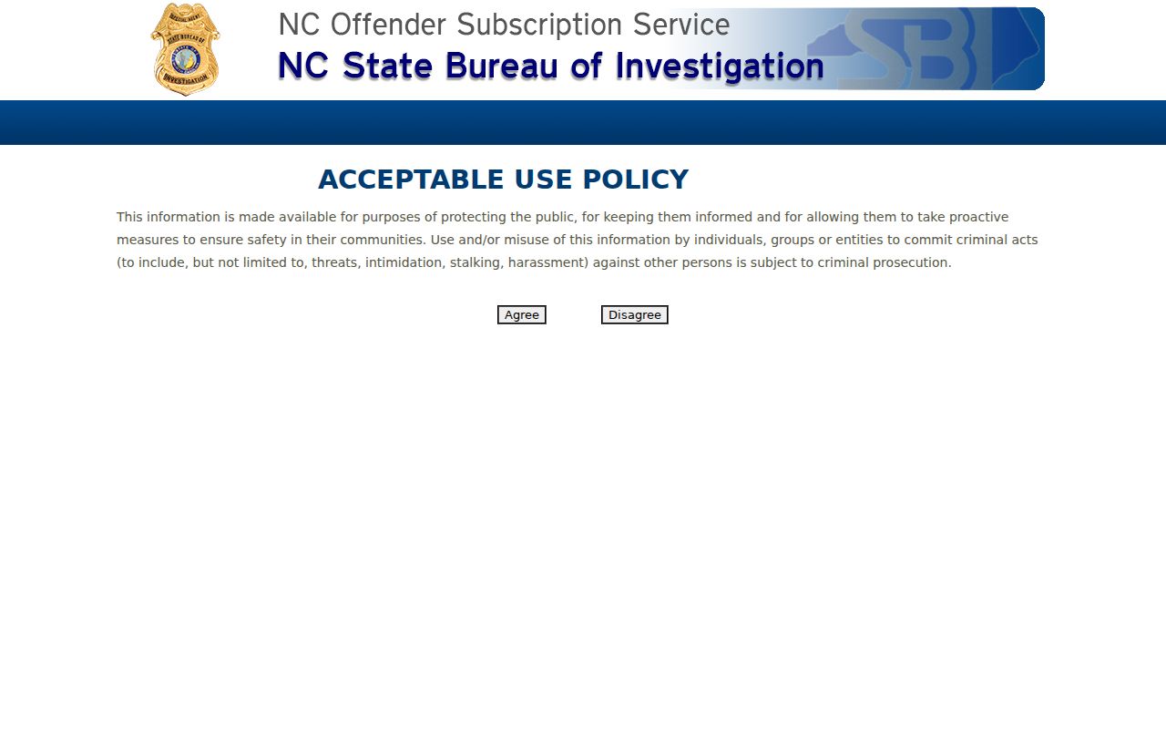 SBI proximity alert signup for Chowan County addresses